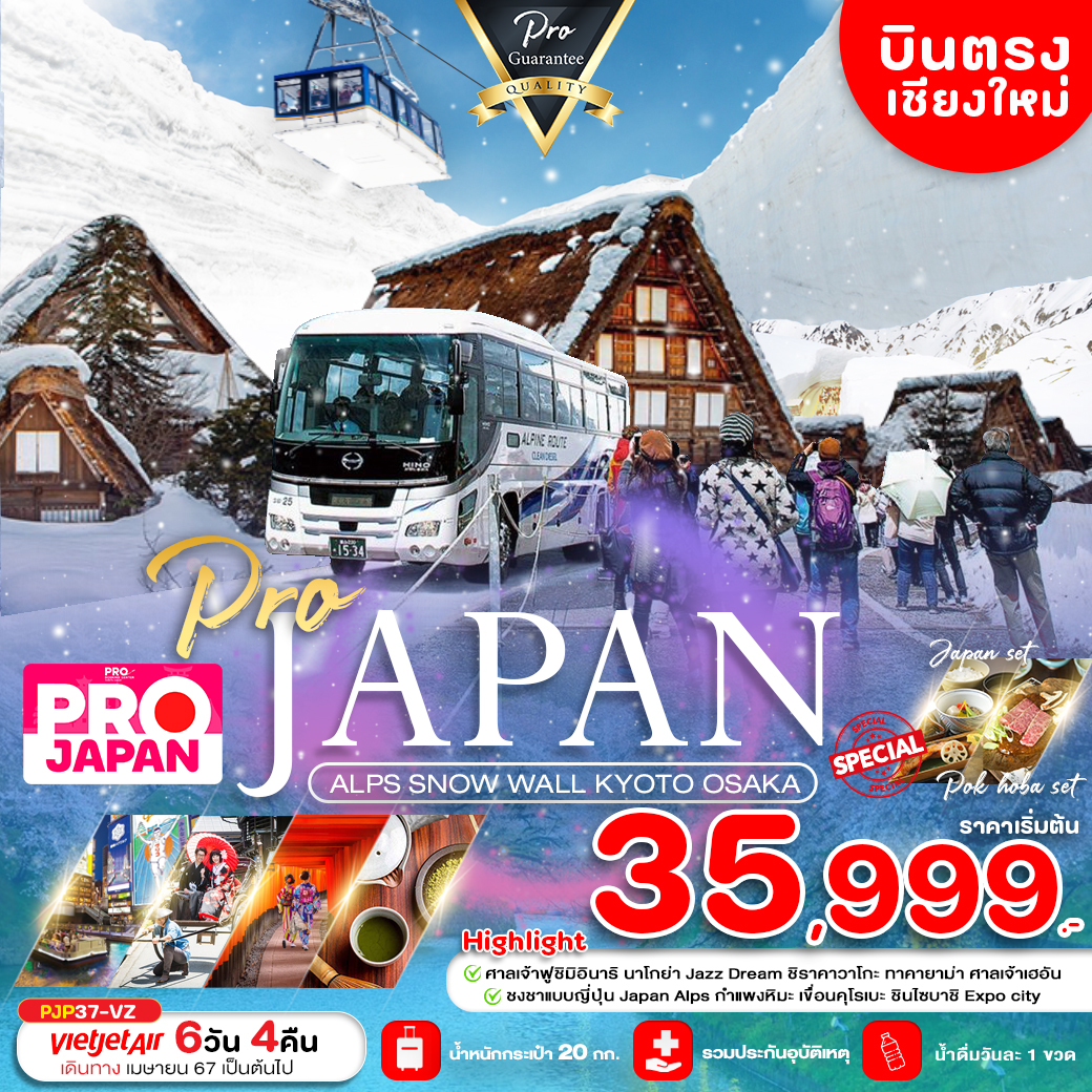 PJP37-VZ PRO JAPAN ALPS SNOW WALL  KYOTO OSAKA 6D4N