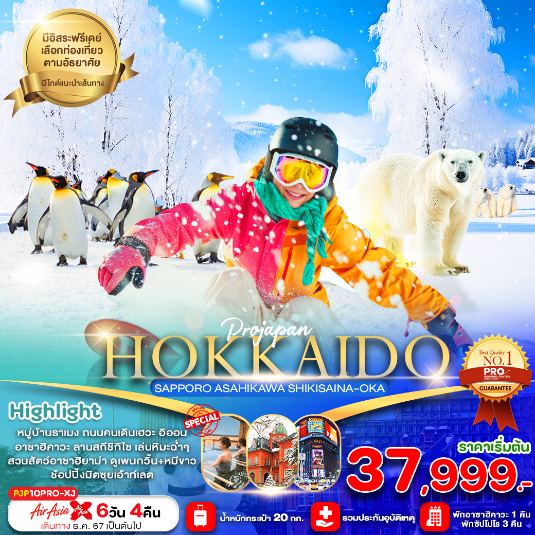 HOKKAIDO SAPPORO ASAHIKAWA SHIKISAINA-OKA 6D4N